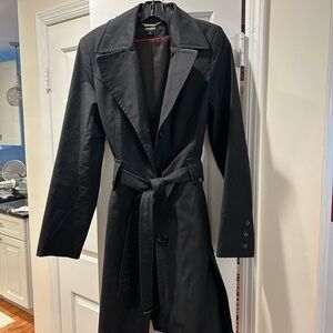 DKNY Black Coat with Red Accent, inside lining around waist piling a bit